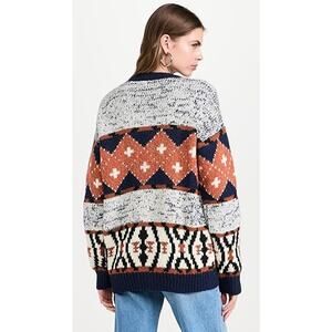 NWT MOTHER Alpaca-Blend Cardigan The Long Drop Abstract SZ LARGE